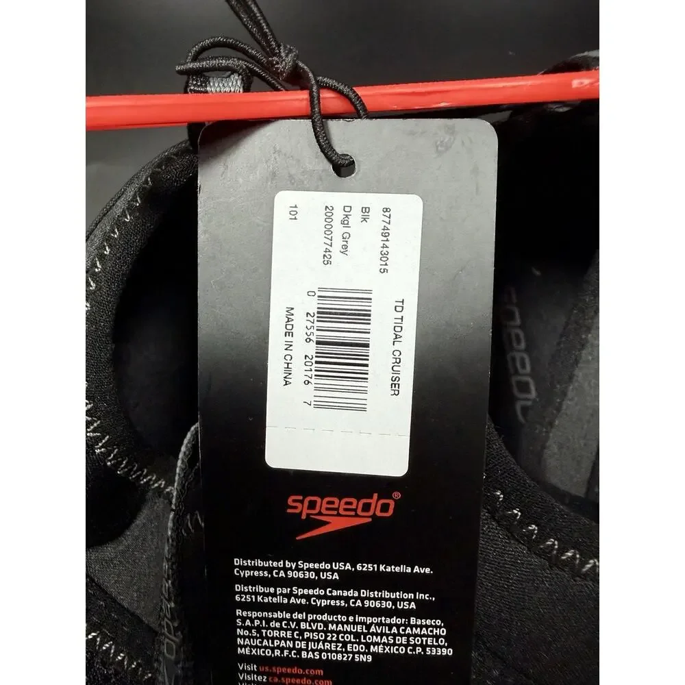 Speedo Toddler Tidal Cruiser Water Shoes Size 10/11 - Black - NEW